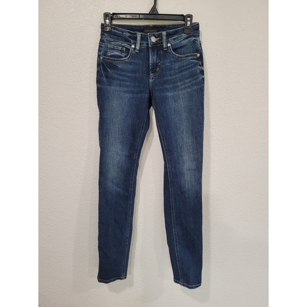 Silver Jeans Co Girlfriend Slim Leg Dark Wash Denim Jeans Size 24 Women's #P3